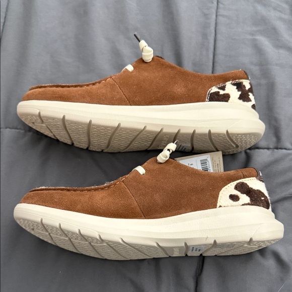 Ariat Cow Hair Print Hilo Slip On Suede Shoes Women 7.5 NEW - Picture 4 of 10